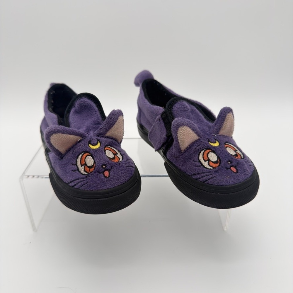 Vans x Sailor Moon Luna Slip-On V Purple Plush Toddler Shoes Size 9